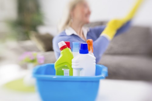 Cleaning a Fulham kitchen and living space during a home visit