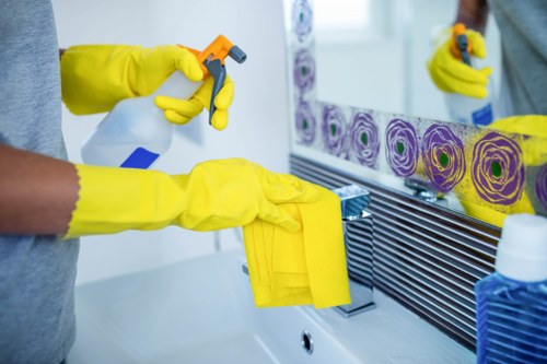 Office cleaning team preparing a Fulham commercial property
